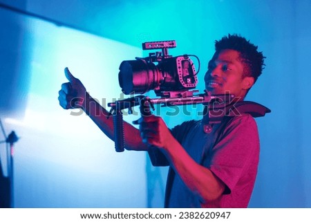Cameraman shooting photo for content Royalty-Free Stock Photo #2382620947