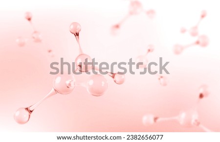3D abstract molecular structures. Collagen serum and vitamin hyaluronic acid skin care solutions. Skin care cosmetics concept. Vector illustration Royalty-Free Stock Photo #2382656077