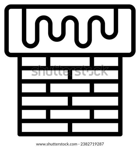 Chimney icon in outline style. Suitable for logo, web, graphic design, illustration, sticker, books, etc.