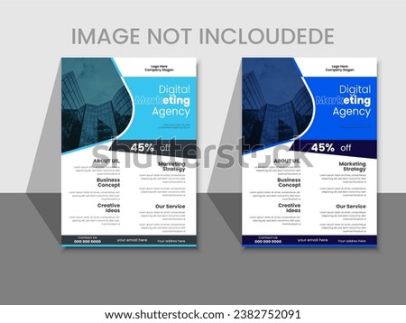 Flyer brochure design template business cover geometric theme circles yellow color Modern Flyer Royalty-Free Stock Photo #2382752091