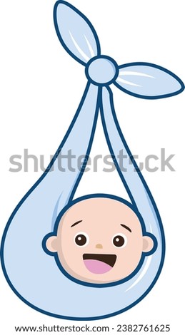 baby in a pouch smiling face logo icon vector