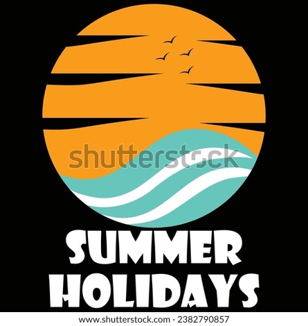 Summer Holidays Vector T Shirt Design