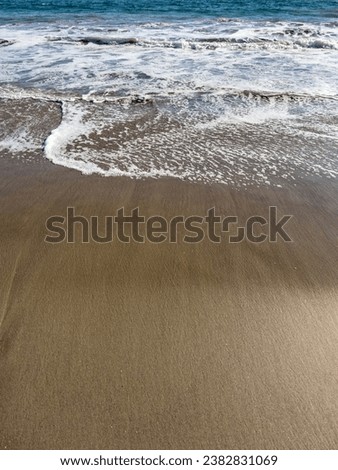 View of a wave washing on a sandy beach shore