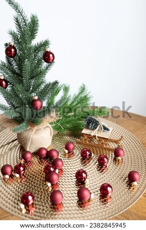 Christmas composition tree gifts, New Year decorations
