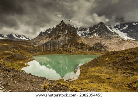 Ausangate Mountain with reflection during sunrise