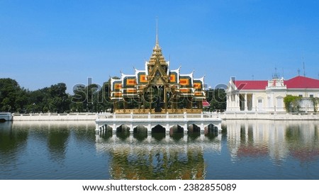 Phra Thinang Aisawan-Dhipaya-Asana Pavilion at Bang Pa-In Royal Palace, Ayutthaya, Thailand Royalty-Free Stock Photo #2382855089