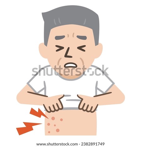 Vector illustration of the symptoms of shingles Royalty-Free Stock Photo #2382891749