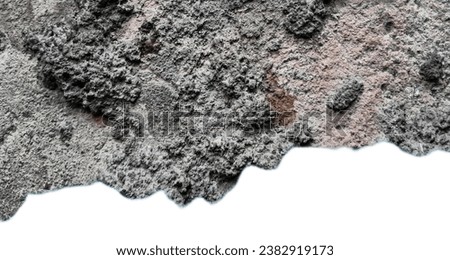 Close up of a Grey concrete textured isolated on white background