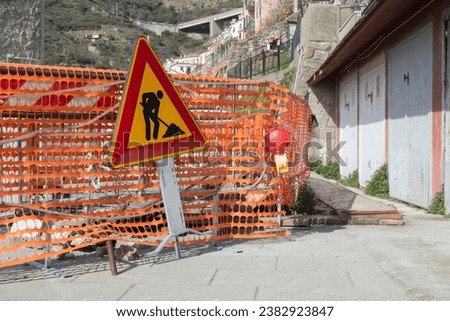 construction sign on the road