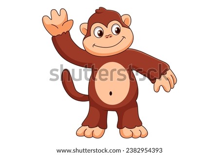 Cute Monkey Cartoon Character Design