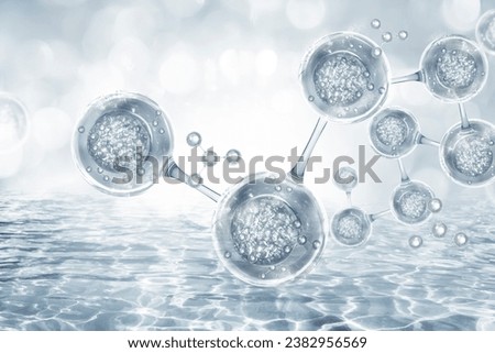 molecule and oil for cosmetics background Royalty-Free Stock Photo #2382956569