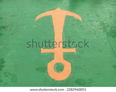 Anchor is a tool used to moor a ship which will usually be lowered to the bottom of the sea, river or other type of water