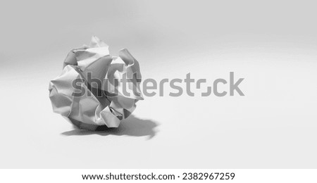 White paper crumpled against a white background The idea doesn't make sense, it doesn't work, and it doesn't work well. Royalty-Free Stock Photo #2382967259