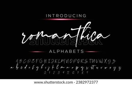 Signature Font Calligraphy Logotype Script Brush Font Type Font lettering handwritten Royalty-Free Stock Photo #2382972377