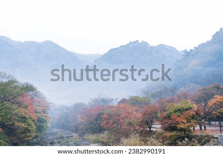 Autumn scenery in Korea with beautiful fall foliage