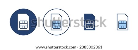 Sim card icon vector. dual sim card sign and symbol Royalty-Free Stock Photo #2383002361