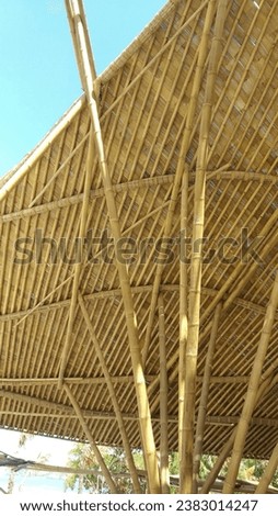 Bamboo construction and the blue sky photo