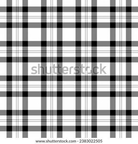 Check background pattern of plaid tartan textile with a fabric seamless vector texture in gray and white colors.