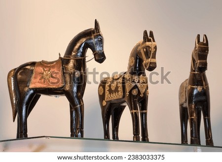 Wooden and brass horse...handmade product