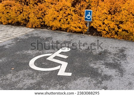 Parking for people with disabilities sign, disabled parking sign, handicapped parking sign