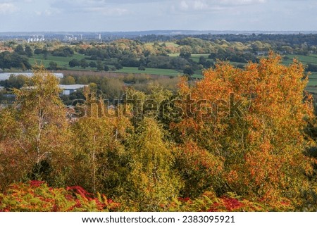 Lickey Hills country park West Midlands view of suburbs of Birmingham England UK. Royalty-Free Stock Photo #2383095921