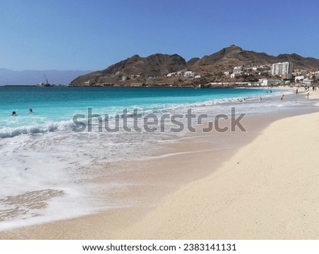 São Pedro Beach, Mindelo on Sao Vicente Island, Cape Verde Islands, Atlantic. Royalty-Free Stock Photo #2383141131