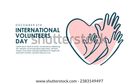 international volunteers day poster template vector flat design