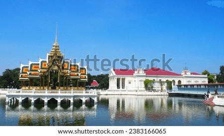 Phra Thinang Aisawan-Dhipaya-Asana Pavilion at Bang Pa-In Royal Palace, Ayutthaya, Thailand Royalty-Free Stock Photo #2383166065