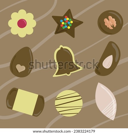 Set of islolated Christmas candy vector design