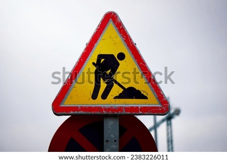work zone traffic signal on the road Royalty-Free Stock Photo #2383226011