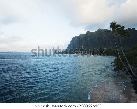 Breathtaking hawaii landscape with blue sea Royalty-Free Stock Photo #2383226135