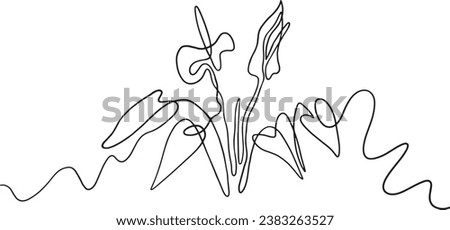 Simple hand drawn trendy black and white Anthurium lineart illustration.Vector abstract continuous line vector abstract.Doodle for print,textile,postcard,label,scrapbooking,design,tattoo,sticker,book