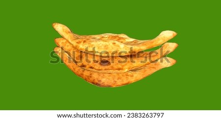 Shotis puri is a type of traditional Georgian bread, made of white flour and shaped like a canoe, Die cut picture.