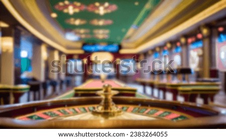 Blurred image of casino roulette room for background uses. Intentionally blurred post production for bokeh effect