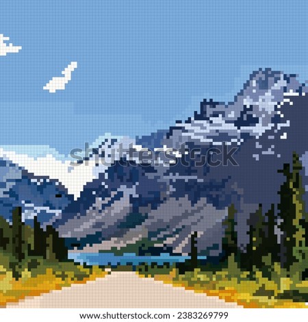 Pixel Art Landscapes Stock Illustration