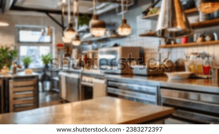 Blurred image of coffee shop and restaurant interior for background usage.