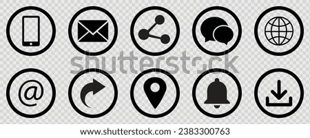 Set of communication icons. Vector illustration isolated on a white background. PNG