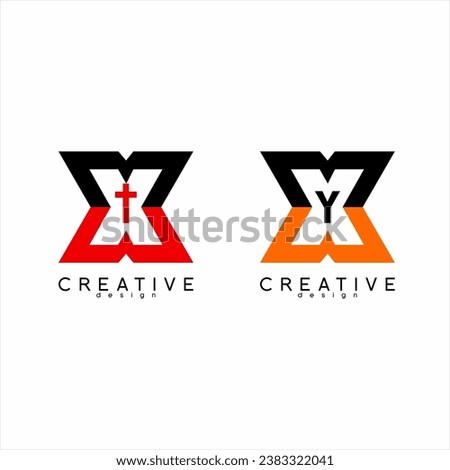 Letter x logo design with cross and letter Y.