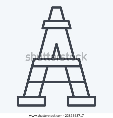 Icon Eiffel Tower. related to France symbol. line style. simple design editable. simple illustration