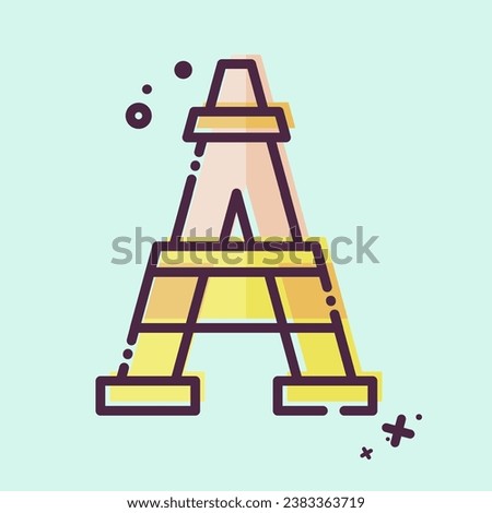 Icon Eiffel Tower. related to France symbol. MBE style. simple design editable. simple illustration