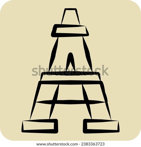 Icon Eiffel Tower. related to France symbol. hand drawn style. simple design editable. simple illustration