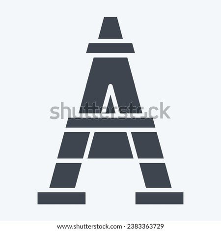 Icon Eiffel Tower. related to France symbol. glyph style. simple design editable. simple illustration