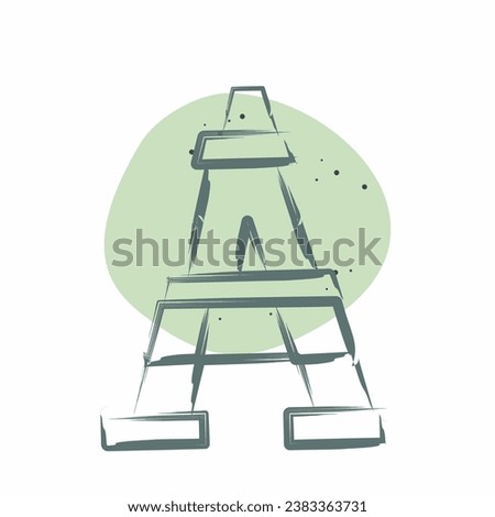Icon Eiffel Tower. related to France symbol. Color Spot Style. simple design editable. simple illustration