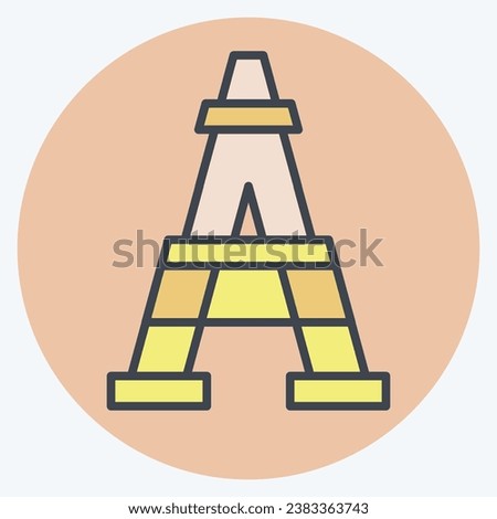 Icon Eiffel Tower. related to France symbol. color mate style. simple design editable. simple illustration