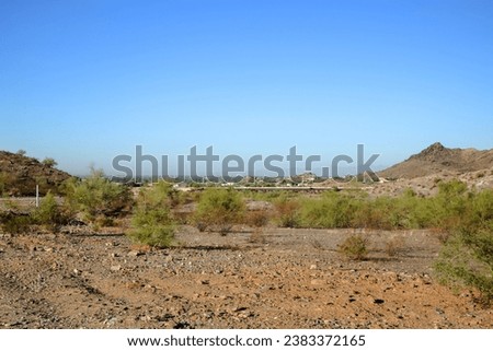 City of Phoenix and State Route 51 as seen from Dreamy Draw recreation area, Arizona family-friendly mountain preserve Royalty-Free Stock Photo #2383372165