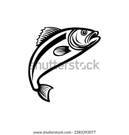 Jumping Fish - Fishing Hobby Logo Template for Fish Hunting Club