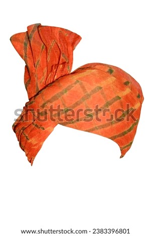 Indian Rajasthani jaipur Chunri turban, Village people very like wear this on head. Royalty-Free Stock Photo #2383396801