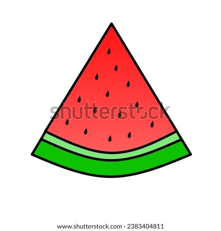 Watermelon with a green outer layer, white and red flesh with black seeds is considered to symbolize Palestine. Humanity. Freedom. Peace. Fruit. Palestine.  Royalty-Free Stock Photo #2383404811