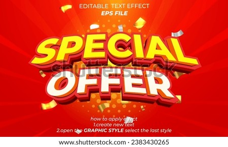 special offer text effect, font editable, typography, 3d text. vector template Royalty-Free Stock Photo #2383430265