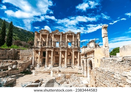 Ephesus Ancient city of Rome Empire. Celsus library 2500 years old history 